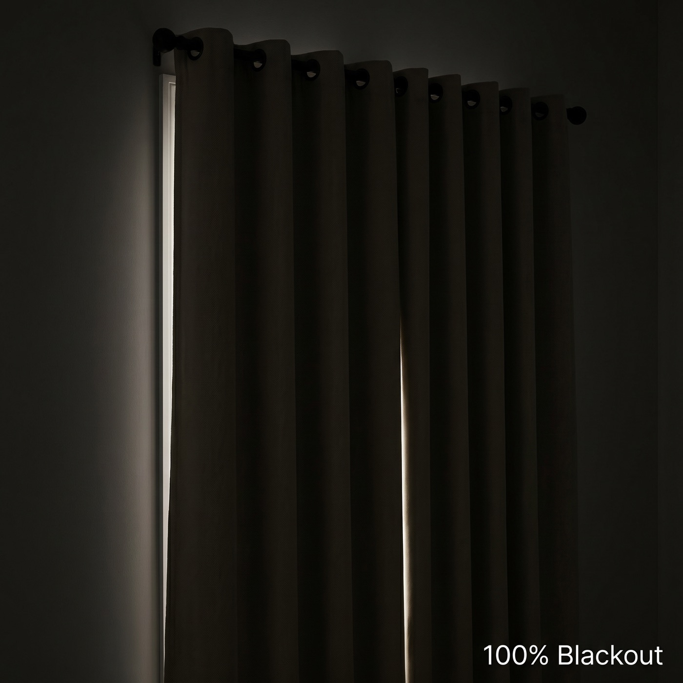 Sunday Cover blackout curtains drawn shut, blocking daylight completely